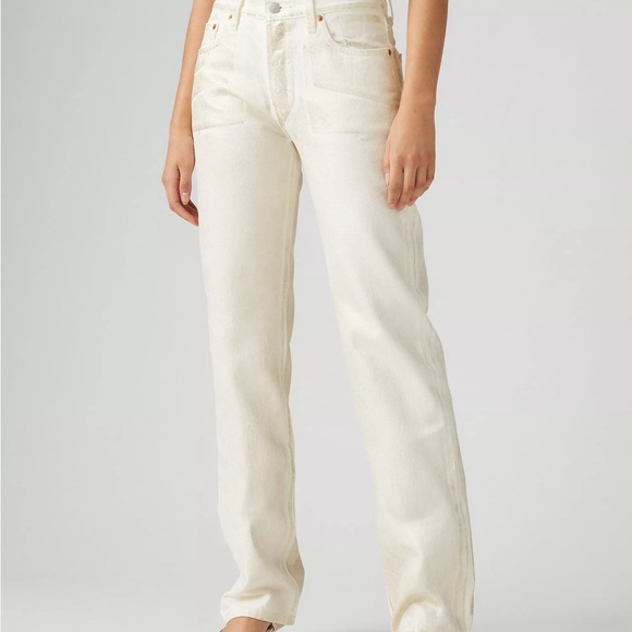Levi's Denim - Levi's Women's Straight Leg Jeans - Metallic Cream